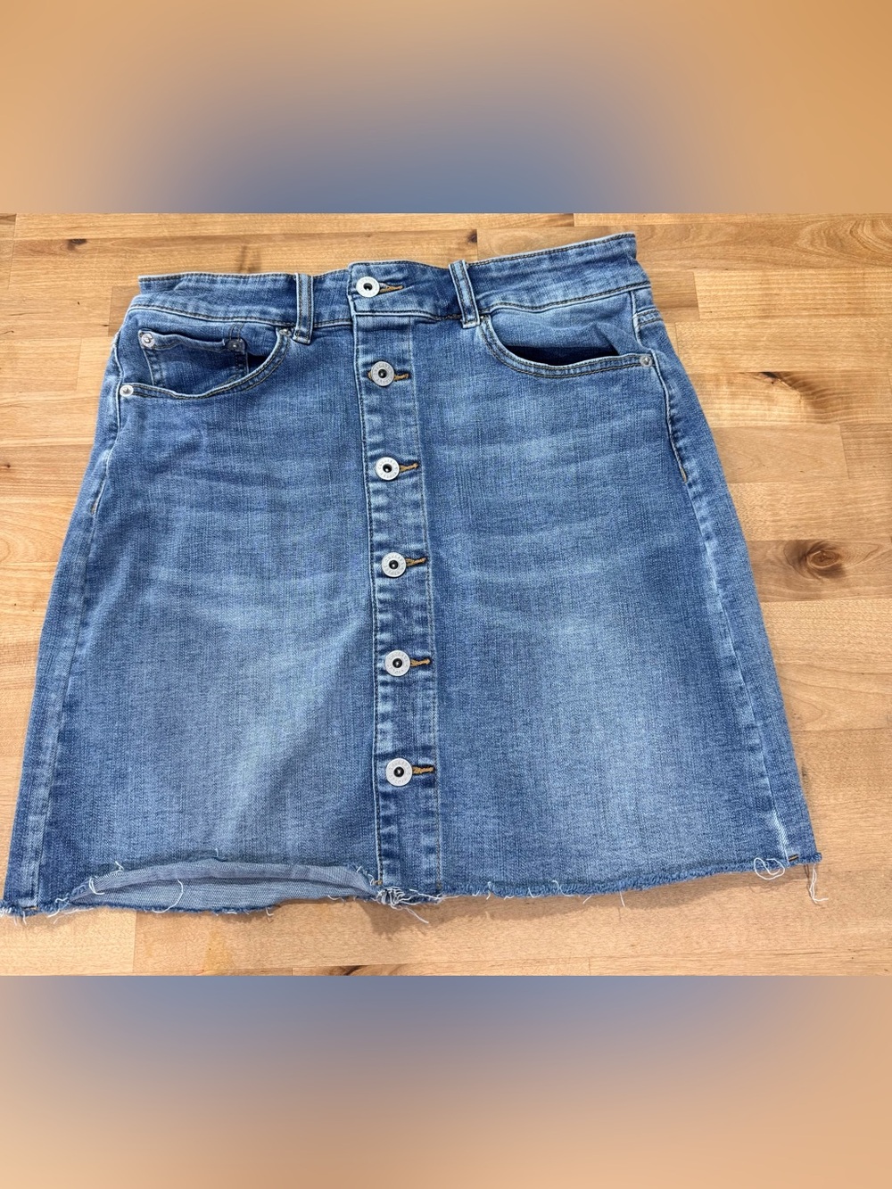 Chelsea & Violet Blue Denim Button-Front Skirt